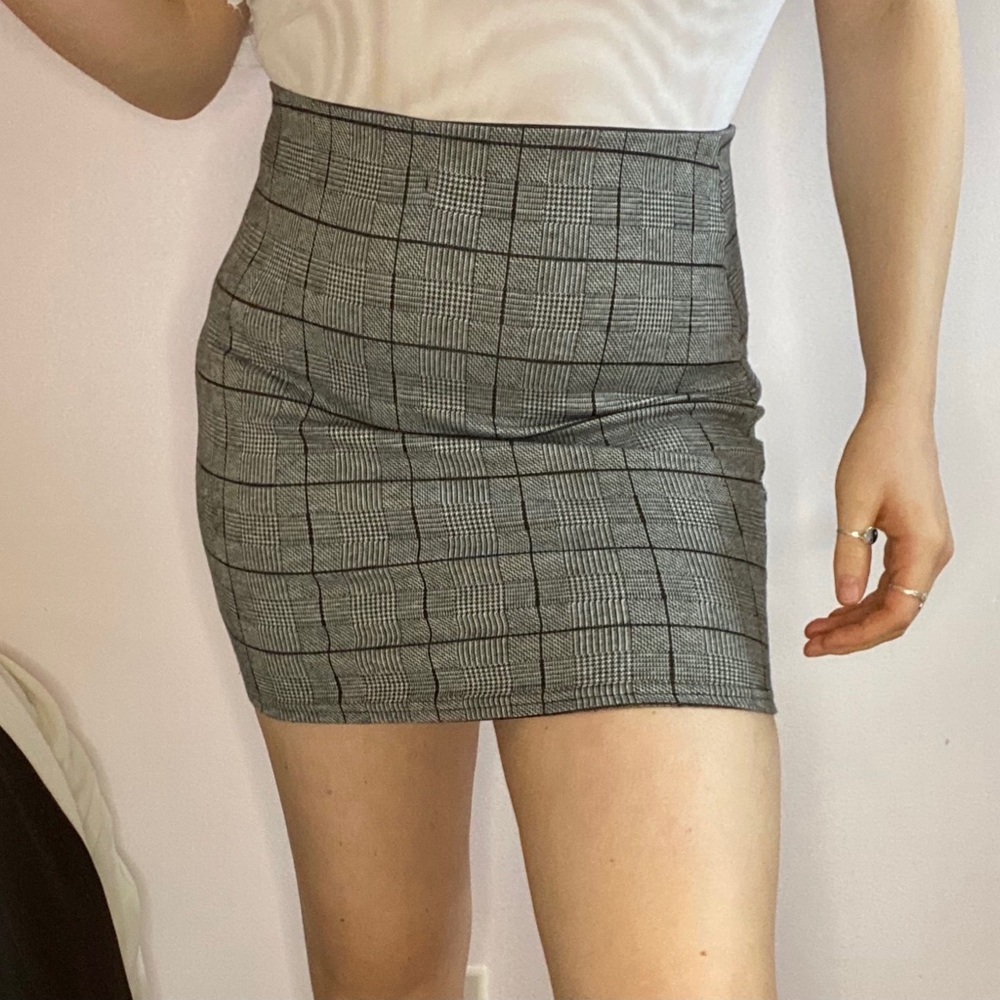 Plaid High Waisted Mini Skirt